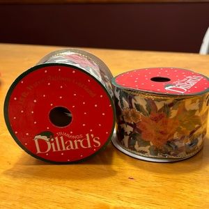 Dillards Trimmings 15ft Wired Ribbon Garland.